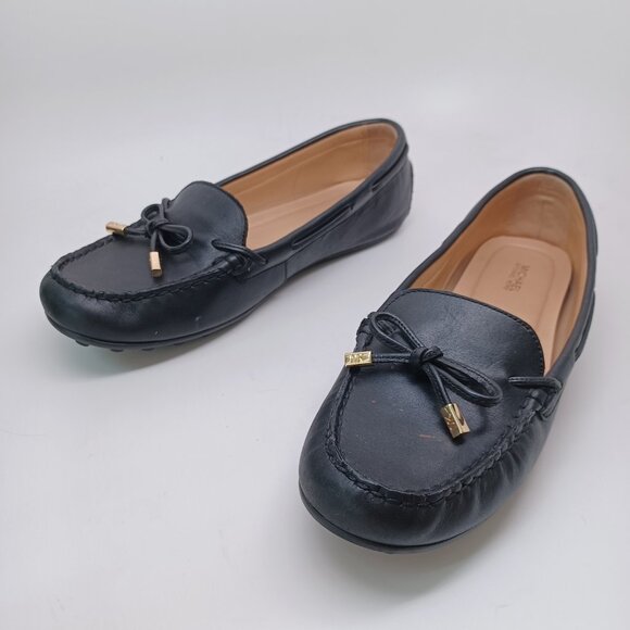 MICHAEL Michael Kors Black Leather Loafers - Picture 7 of 16